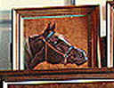 cabeça cavalo árabe tostado ruano - 1982 - foto do quadro original
