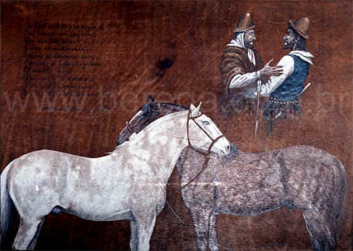 Poema de Estanislao del Campo - Fausto -  ilustrado por dois ga?hos do s? XIX com cavalos crioulos  - 1990