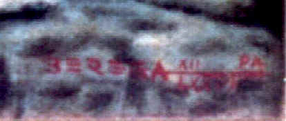 detalhe da assinatura de Berega do quadro Madona com Jesus de Leonardo Da Vinci - 1976